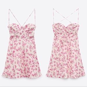 Zara pink dress with flowers